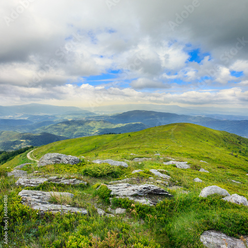 light on stone mountain slope