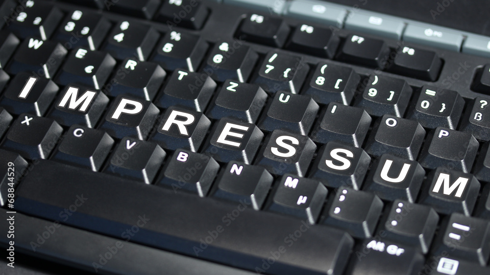 Computer Tastatur mit IMPRESSUM Text - 16 zu 9 - g1080 Computer Tastatur mit IMPRESSUM Text - 16 zu 9 - g1080