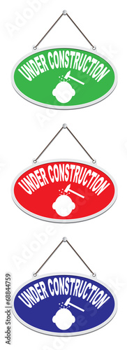 Under construction signs.