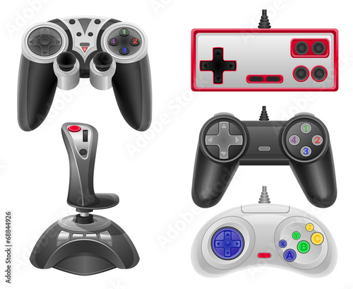 set icons joysticks for gaming consoles vector illustration EPS