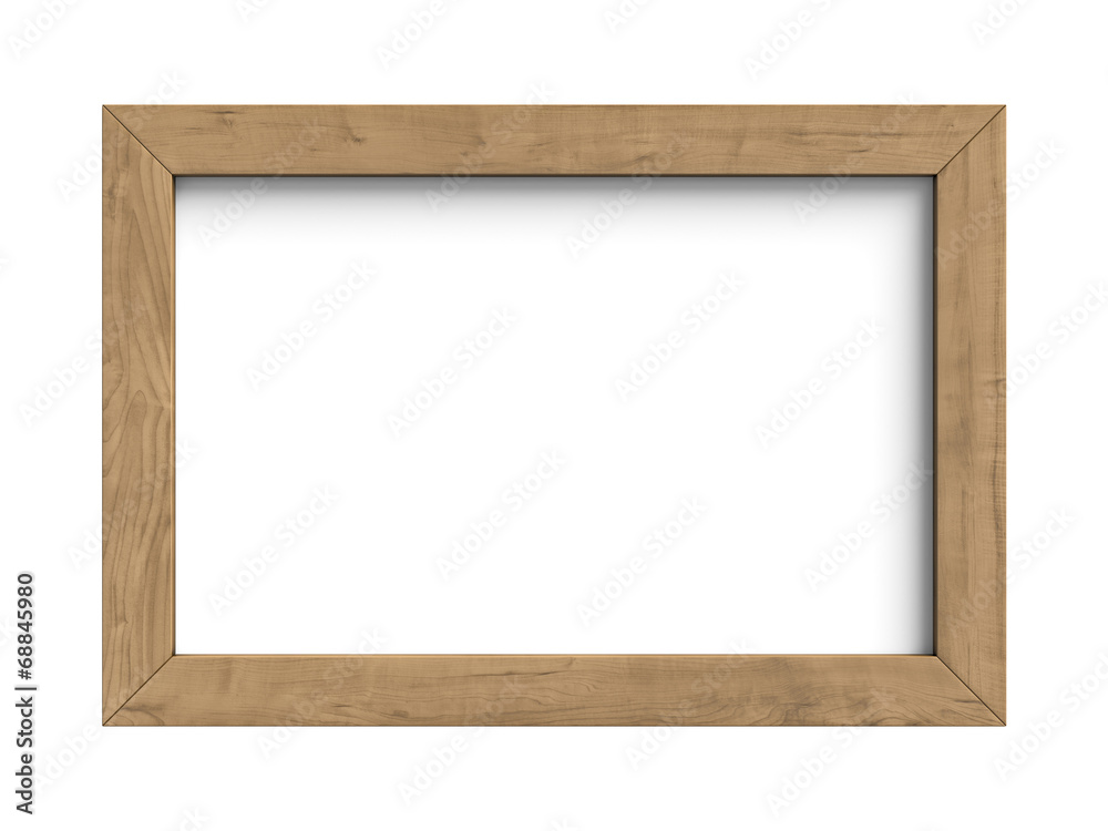 Wooden frame isolated on a white background