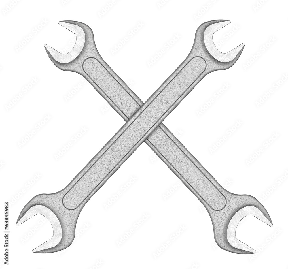 Metal wrench isolated on a white background Metal wrench isolated on a white background