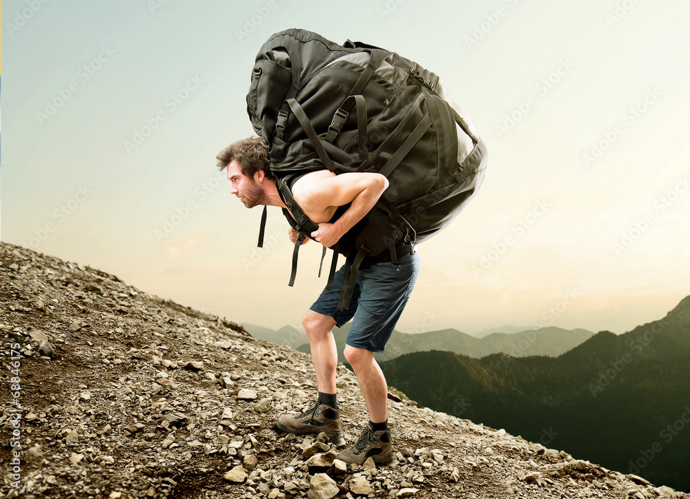 Huge backpack Stock Photos and Images