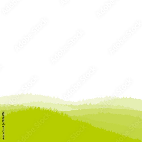 Green landscape background, forest, vector illustration