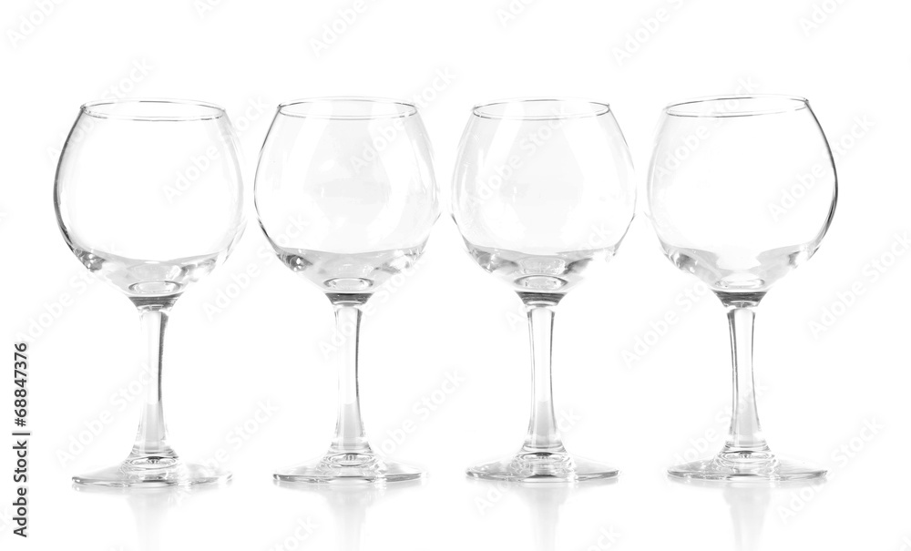 Empty wine glasses isolated on white Empty wine glasses isolated on white