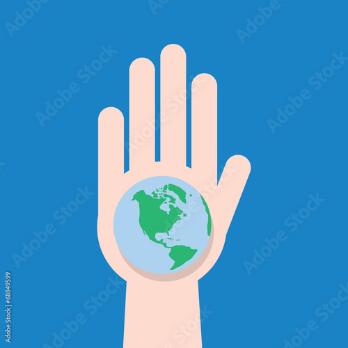 Earth held in the palm of a hand