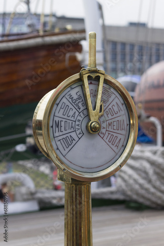 Historical speedometer on the old ship
