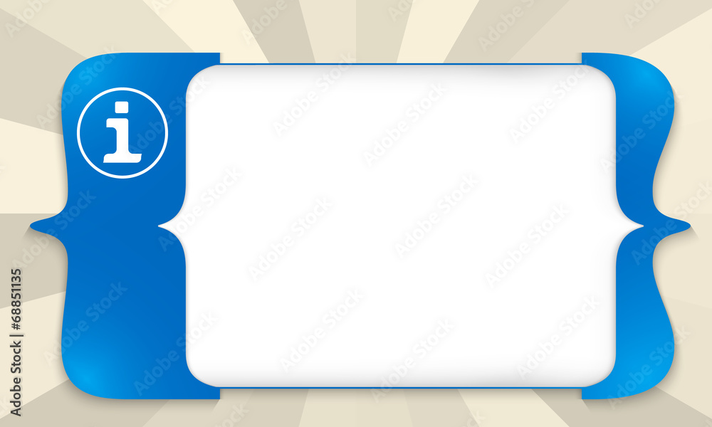 blue square brackets for entering any text with info symbol blue square brackets for entering any text with info symbol