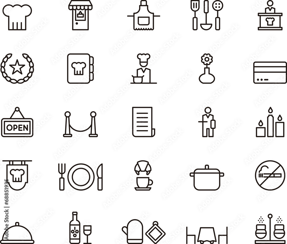 Fototapeta premium Restaurant icons
