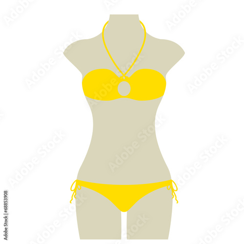 Bikini Sommer Vektor Icon Button
