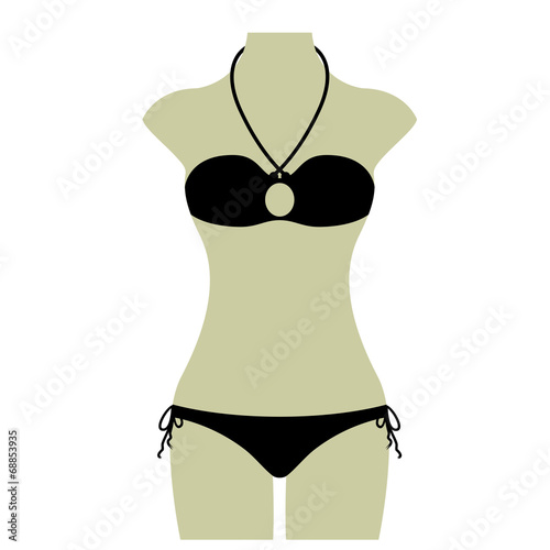 Bikini Sommer Vektor Icon Button