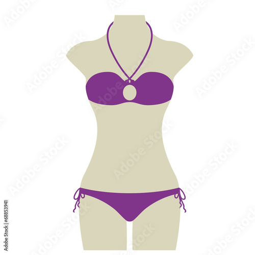 Bikini Sommer Vektor Icon Button