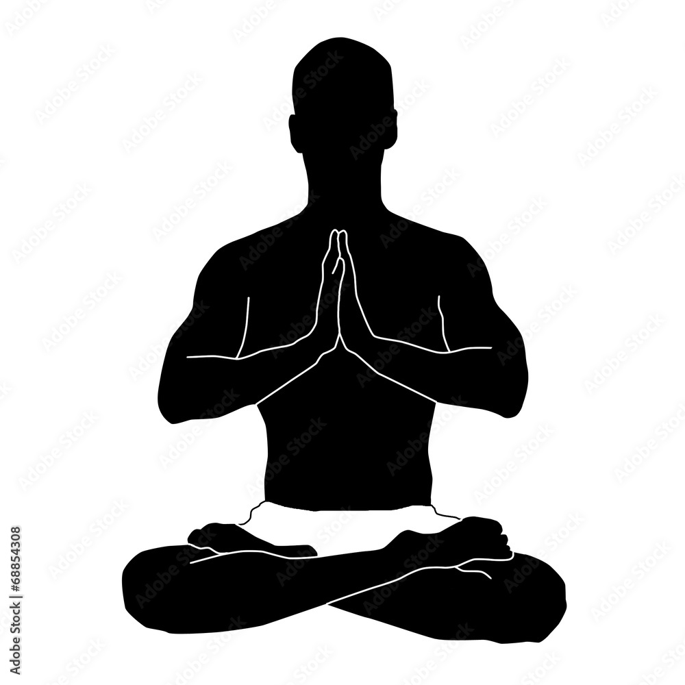 Yoga-man in black and white