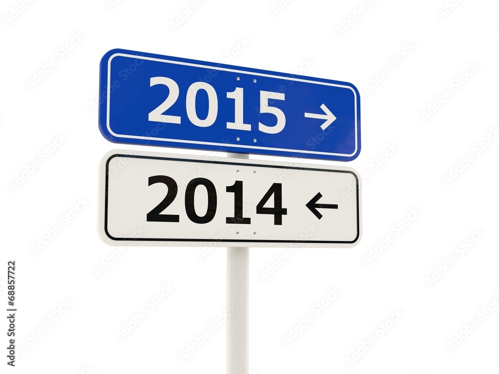 2015 New Year road sign