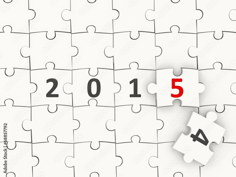 Fototapeta premium 2015 New year symbol on puzzle