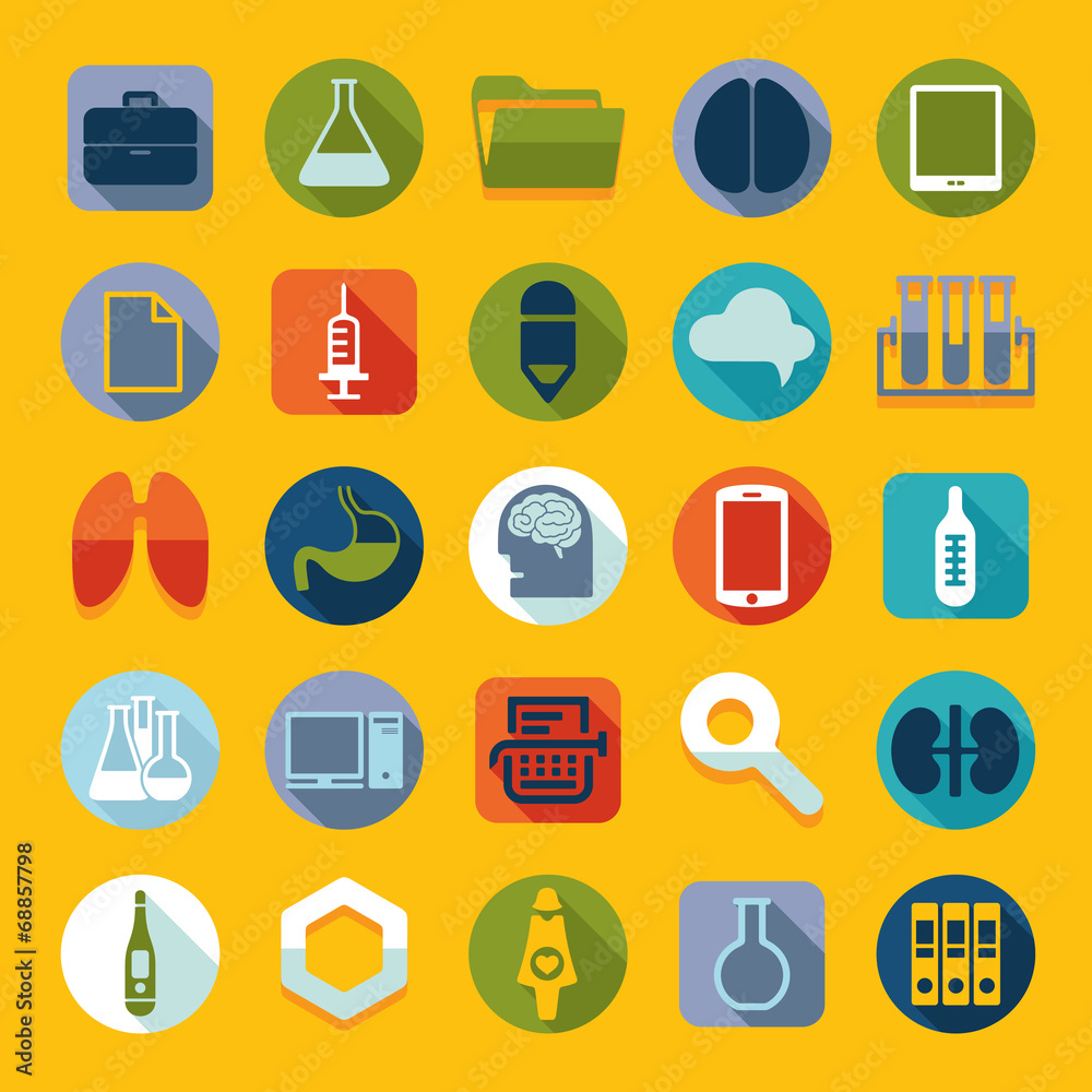 Set of medical flat icons Set of medical flat icons
