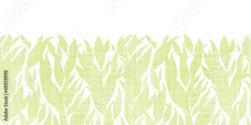 Green leaves textile texture horizontal seamless pattern