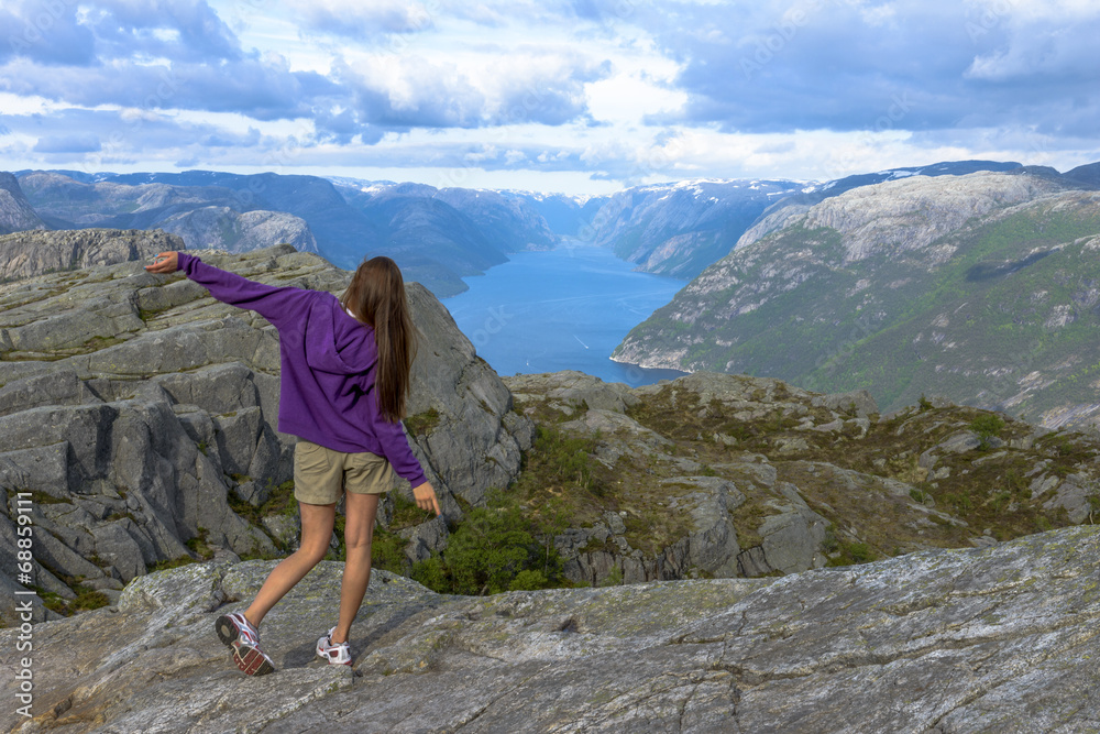 Naklejka premium Widok Lysefjorden z Pulpit Rock w Norwegii