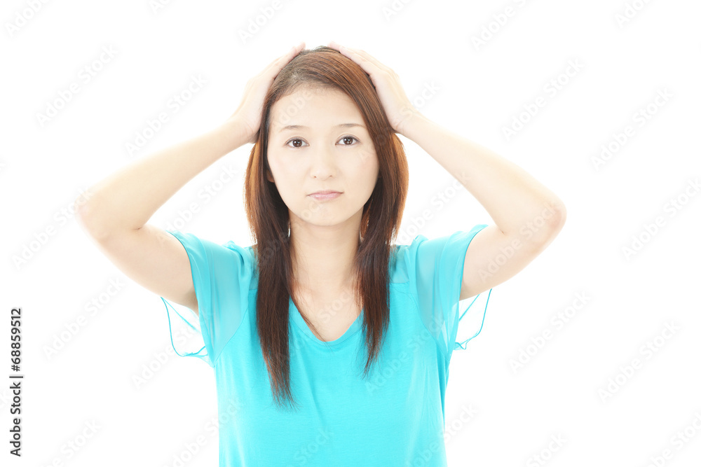 疲れた表情の女性 疲れた表情の女性