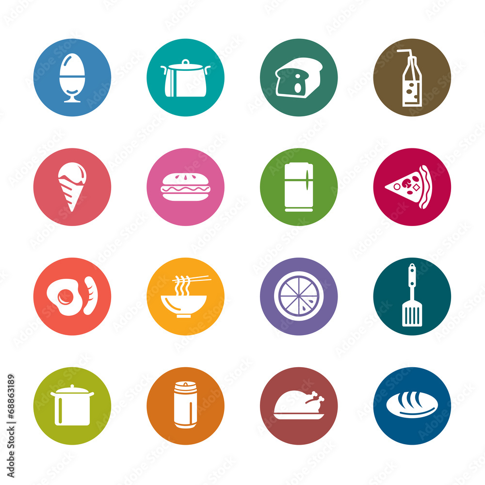 Food and Drinks Color Icons Food and Drinks Color Icons