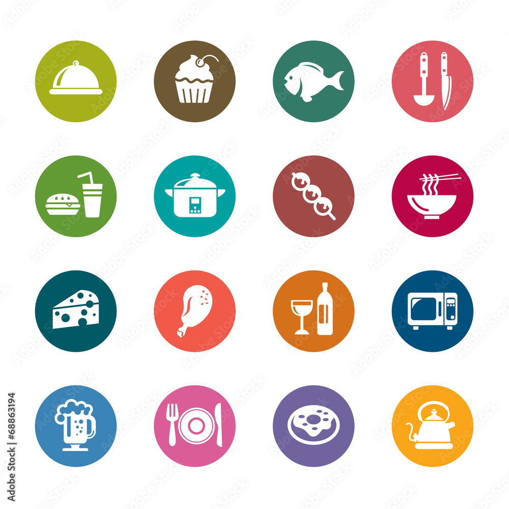 Food and Drinks Color Icons