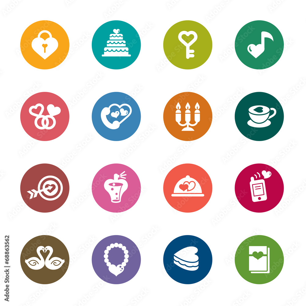 Valentines and Love Color Icons Valentines and Love Color Icons