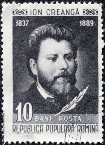 stamp printed by Romania, show Ion Creanga
