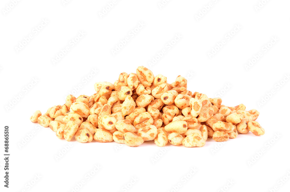 Puffed rice isolated on a white background Puffed rice isolated on a white background