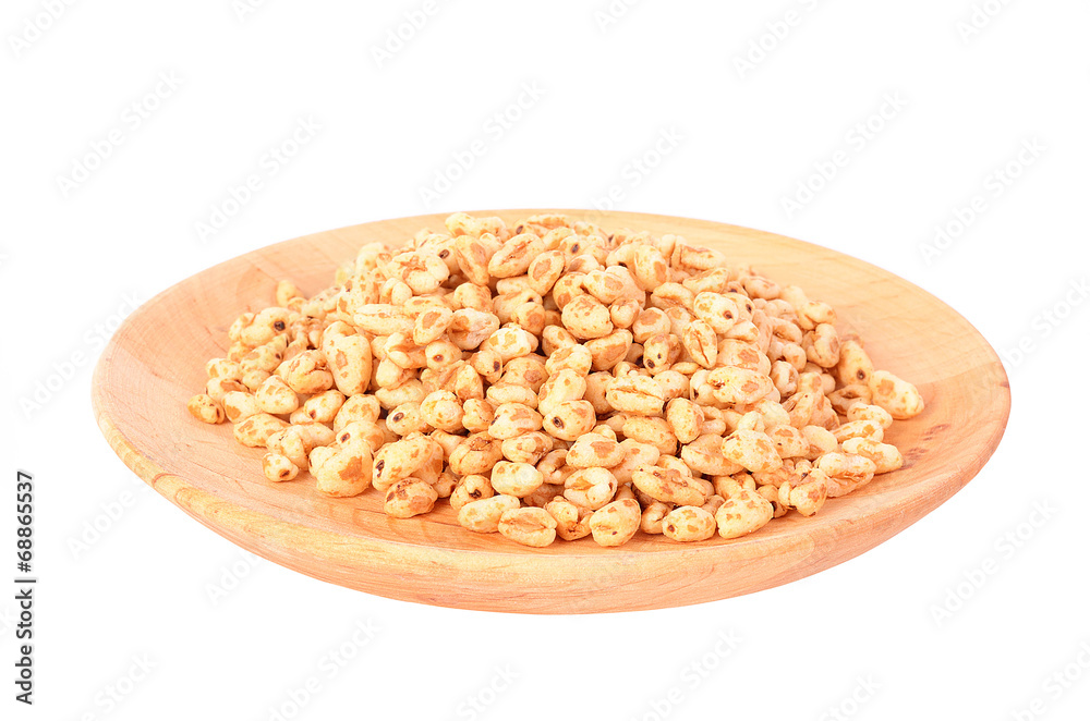Puffed rice isolated on a white background