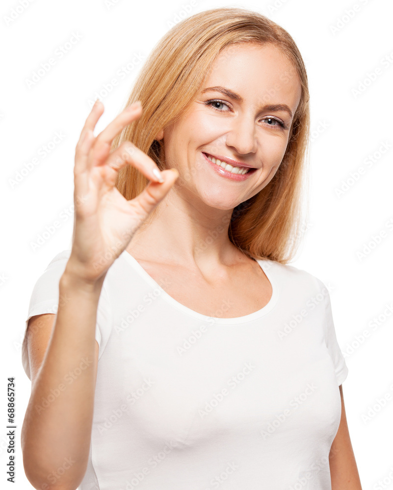 Woman at white background Woman at white background