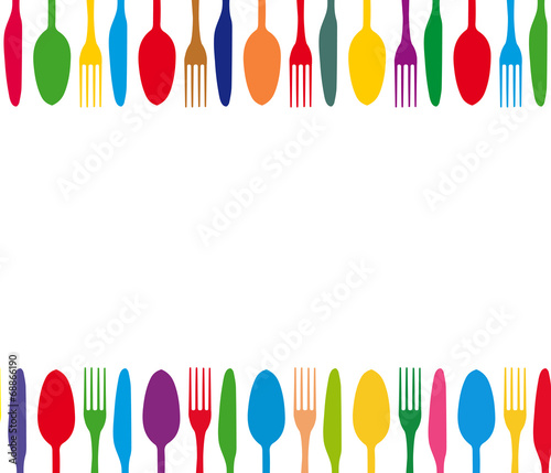 Cutlery colorful background