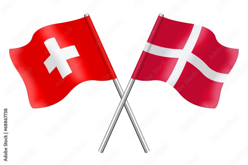 Flags: Switzerland and Denmark
