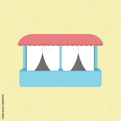 balcony on yellow background