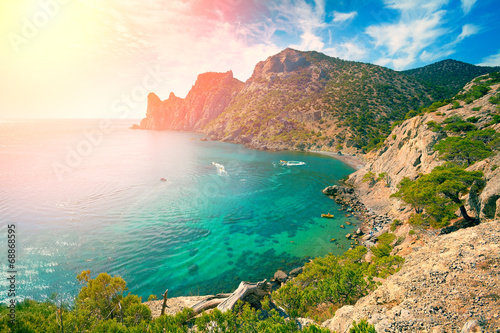 Beautiful bay in the morning. Noviy Svet, Crimea photo