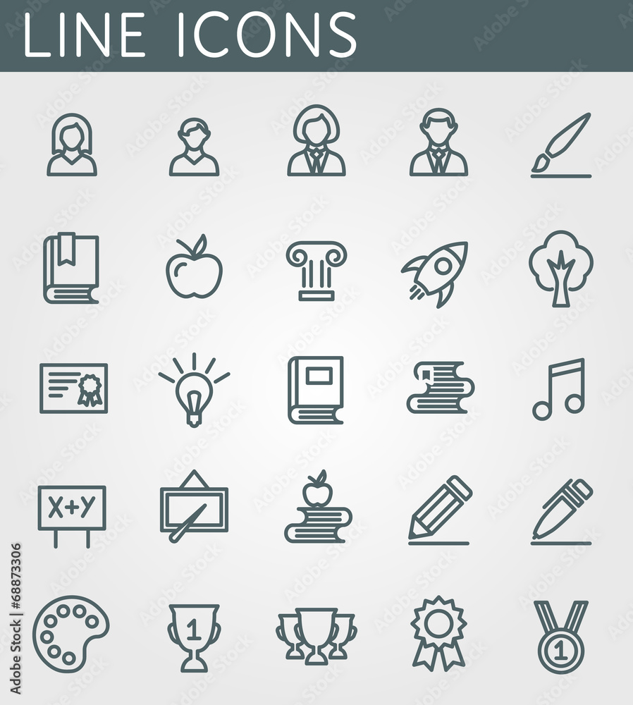 Vector icons set. For web site design and mobile apps.