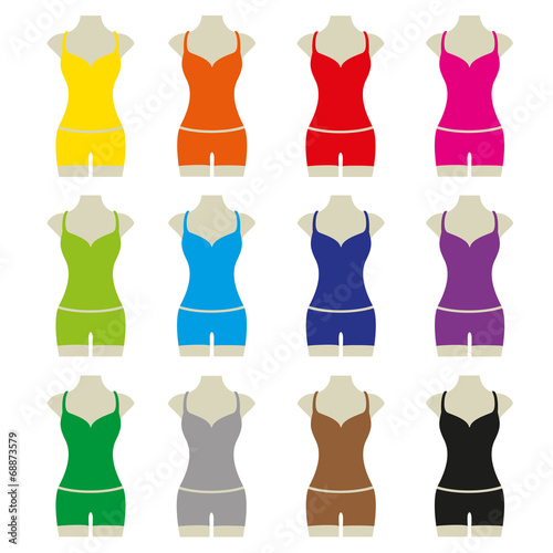 Bikini Set Sommer Vektor Icon Button