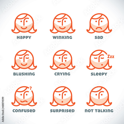 Vector Smiles Icons, Illustration, Sign, Symbol, Button