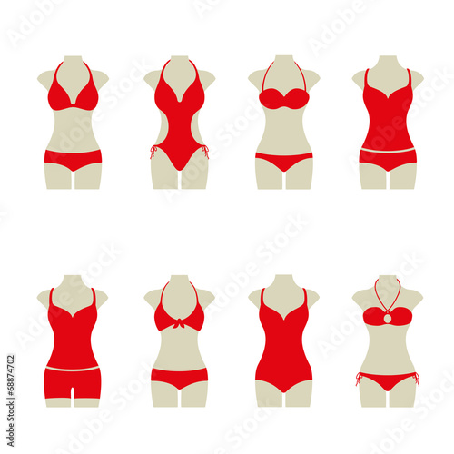 Bikini Set Sommer Vektor Icon Button