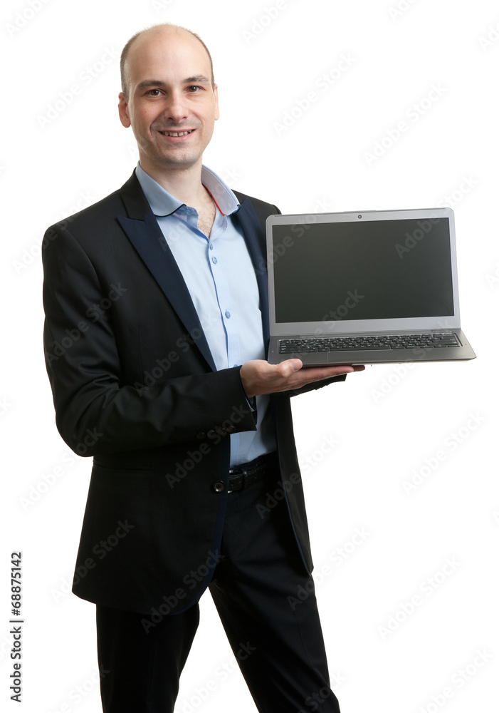 business man with a laptop computer business man with a laptop computer