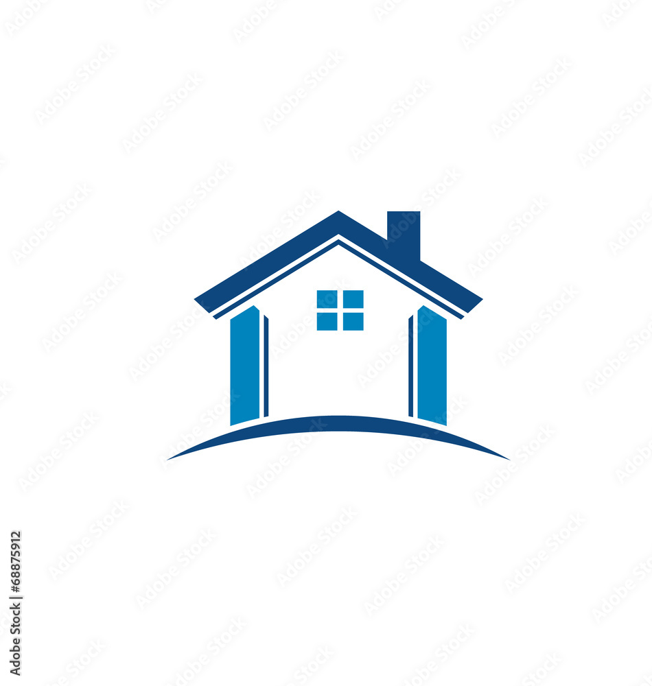 Blue house image. Vector icon Blue house image. Vector icon