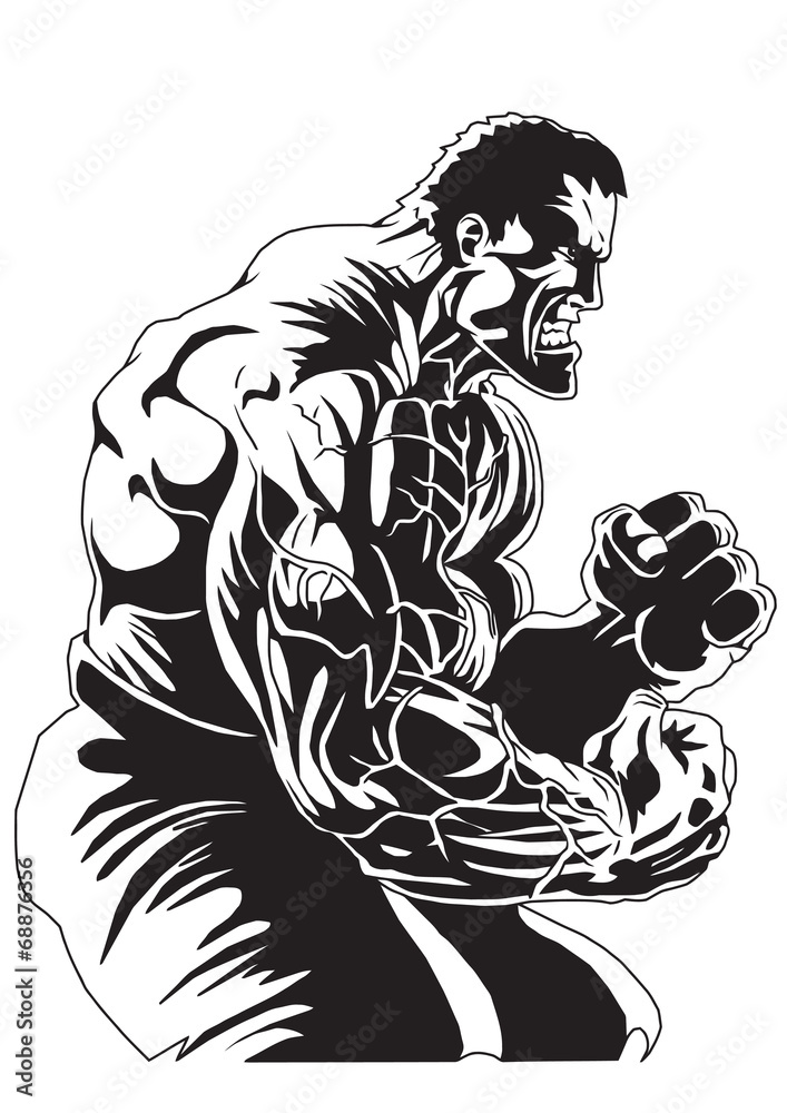 Fototapeta premium Bodybuilder with the veins on his hands