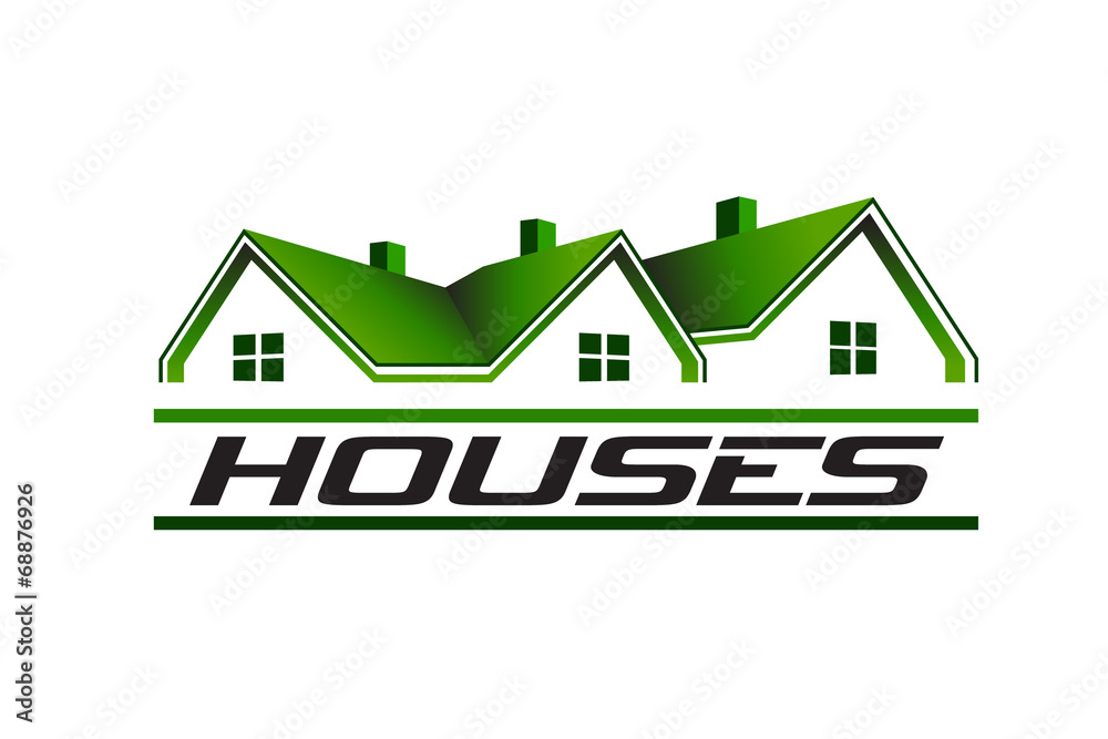 Green houses real estate image logo Green houses real estate image logo