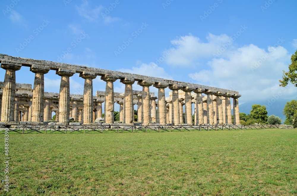 Ancient Greek temples and trees in southern Italy
