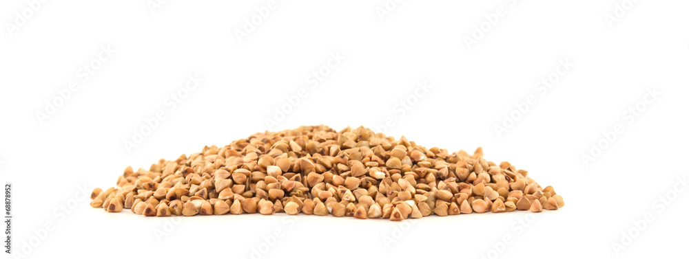 Buckwheat handful isolated on white background Buckwheat handful isolated on white background