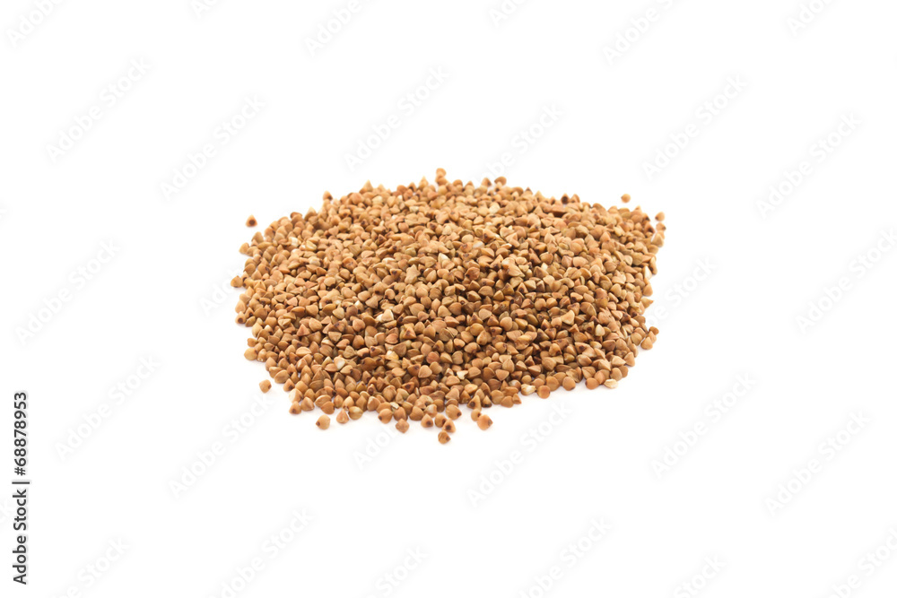 Buckwheat handful isolated on white background Buckwheat handful isolated on white background