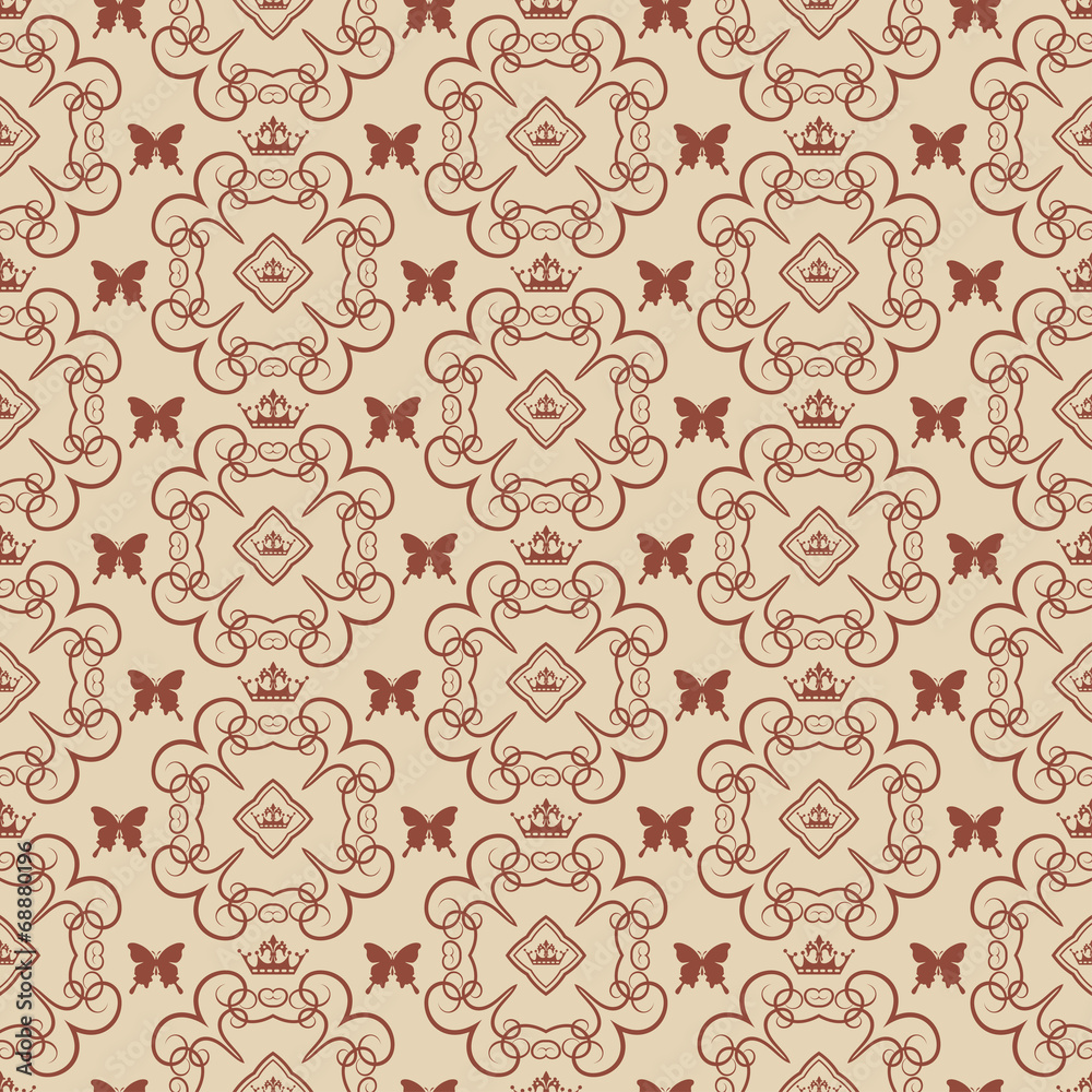 Seamless damask decorative wallpaper Seamless damask decorative wallpaper