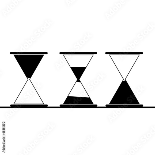 hourglass icon vector illustration in black
