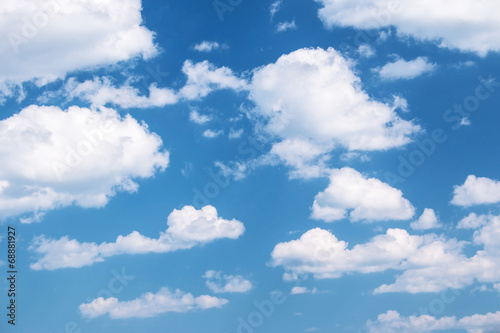 Fluffy clouds on the blue sky