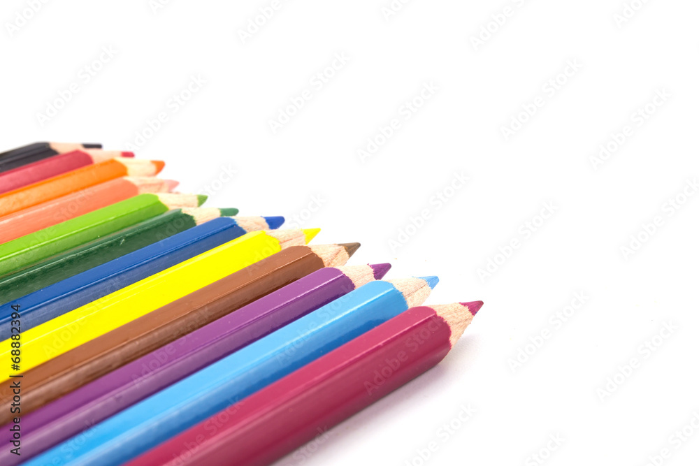 Fototapeta premium colorful pencils on white background