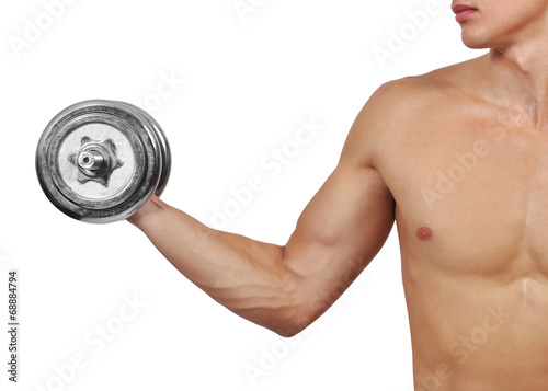 guy with dumbbells